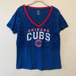 Women's Blue Chicago Cubs Baseball T-shirt Tee extra large XL Bear